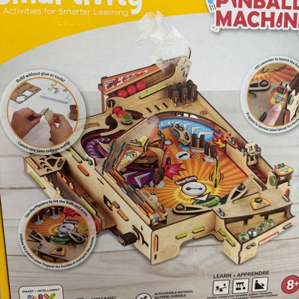 Smartivity DIY Pinball Machine STEAM Educational Building Kit Wooden Toy Ages 8+